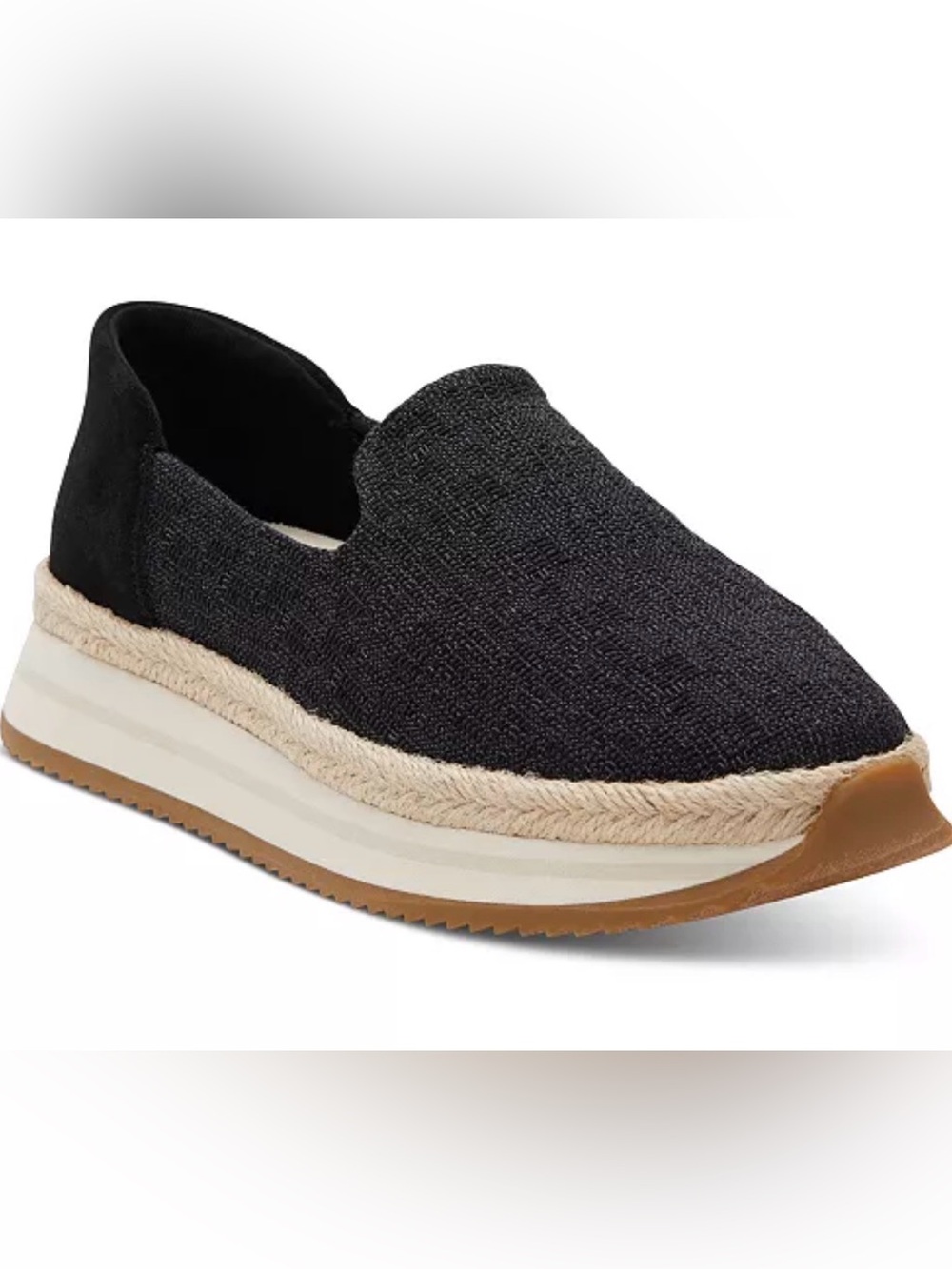 Toms - Womens Jocelyn slip ons espadrilles black size 9 NWOB textile and leather